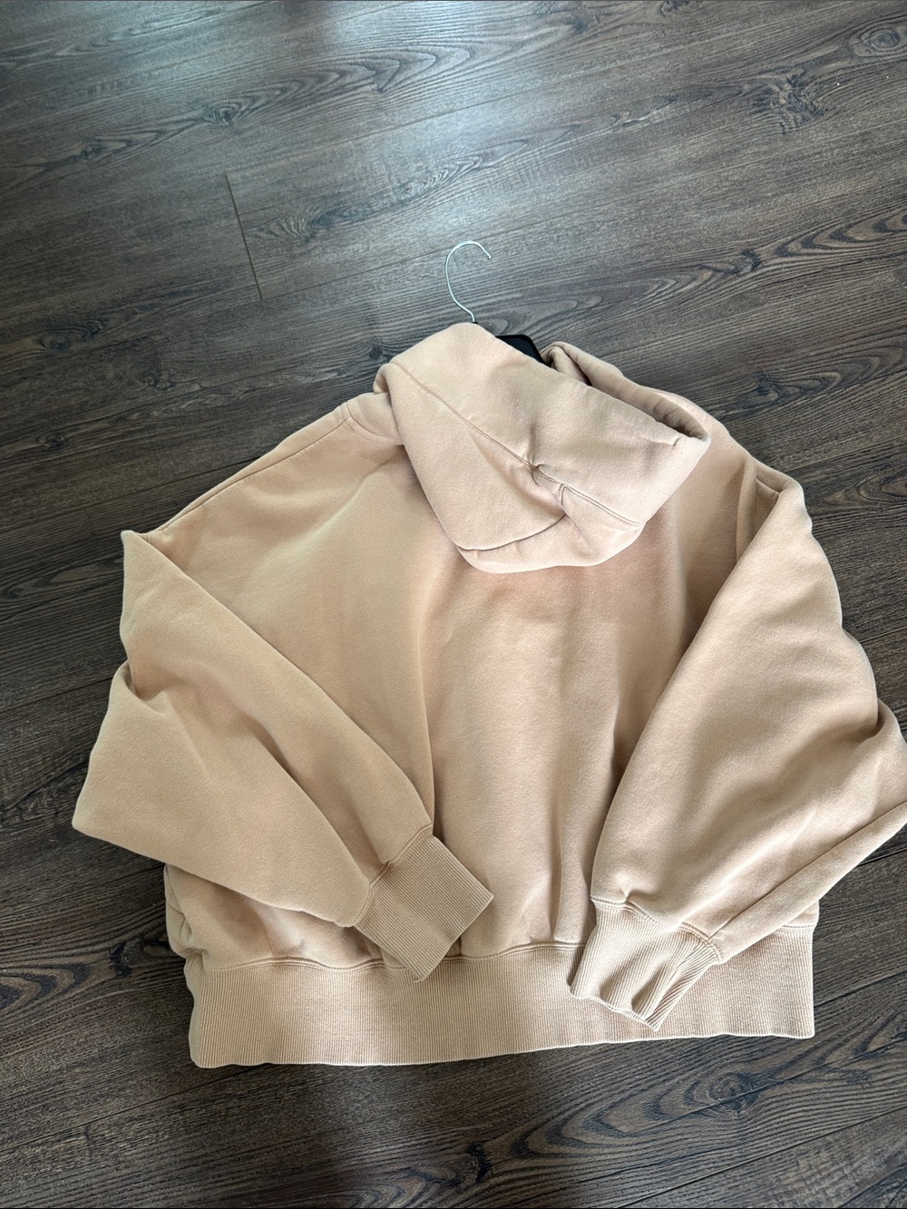 Nike Womens Phoenix Fleece Oversized Cropped Tan Hoodie Small - Picture 6 of 8
